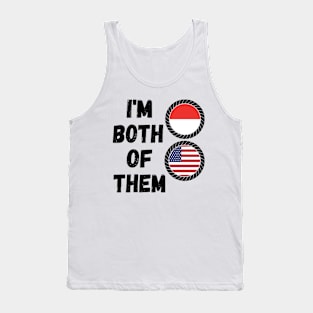 Half American Half Indonesian Heritage Indonesia Roots & USA DNA Family Flag Design Tank Top